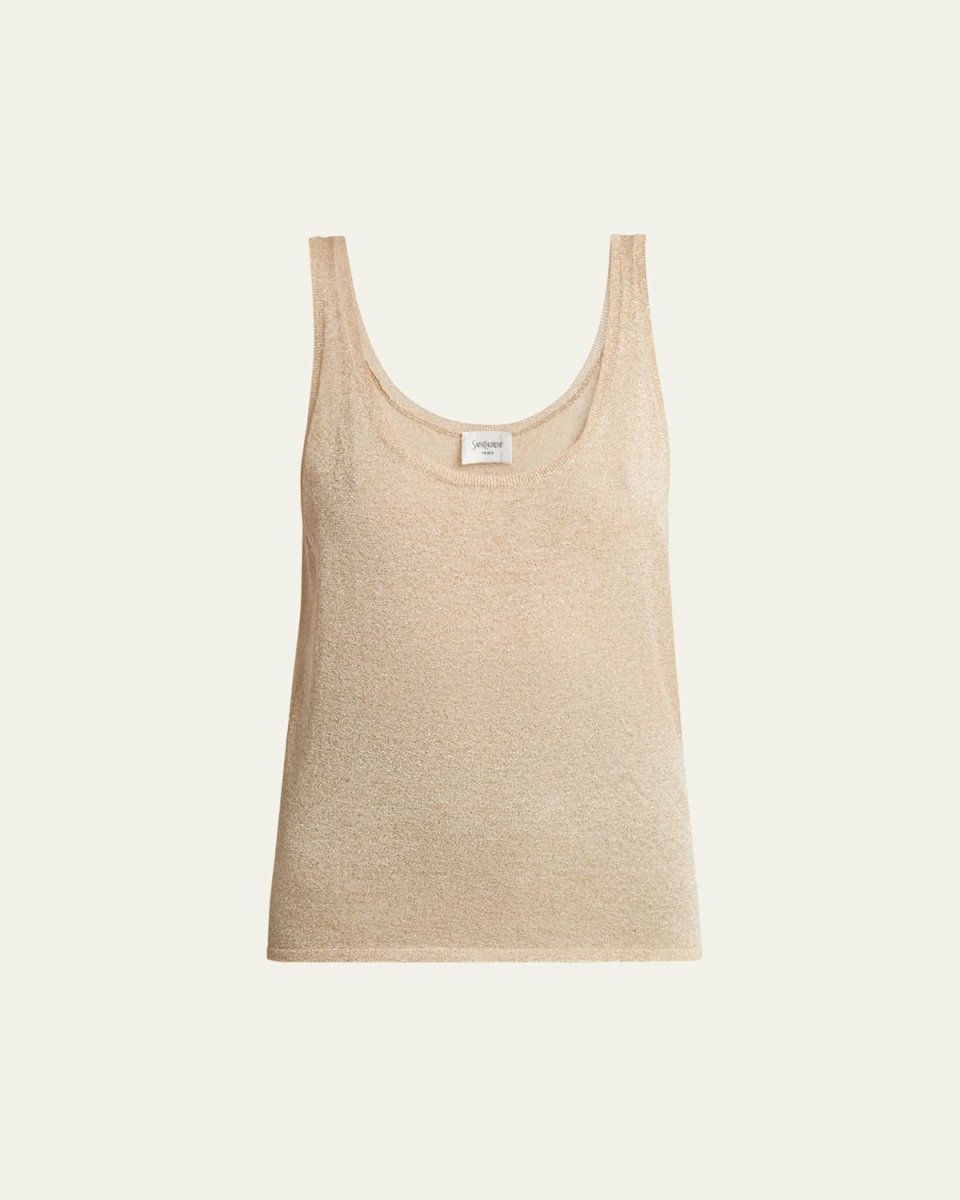 Metallic Knit Sleeveless Tank Top